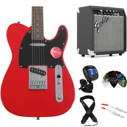 SQUIER SONIC TELECASTER ELECTRIC GUITAR AND FENDER AMP BUNDLE - TORINO RED