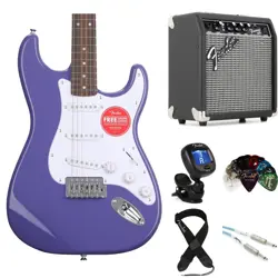 SQUIER SONIC STRATOCASTER ELECTRIC GUITAR AND FENDER AMP BUNDLE - ULTRAVIOLET