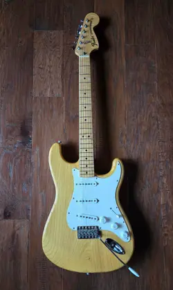 2003 FENDER CLASSIC SERIES 70'S MIM STRATOCASTER, NATURAL FINISH, FLAME NECK