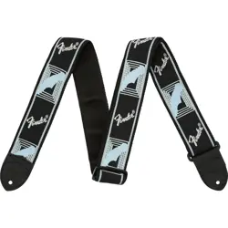 FENDER 2 MONOGRAMMED STRAP BLACK/LIGHT GREY/BLUE GUITAR