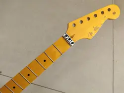 YELLOW 24 FRET STRAT ELECTRIC GUITAR NECK PART MAPLE FOR DIY FENDER REPLACE 