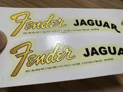 2PCS FENDER JAGUAR TELE STRAT GUITAR RETRO WATERSLIDE TRANSFER HEADSTOCK DECALS