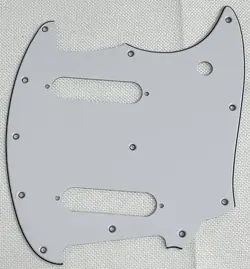 WHITE 3-PLY FOR FIT FENDER OFFSET SERIES MUSTANG STYLE GUITAR PICKGUARD