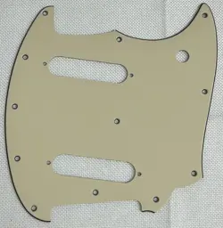 VINTAGE YELLOW 3-PLY FOR FIT FENDER OFFSET SERIES MUSTANG STYLE GUITAR PICKGUARD