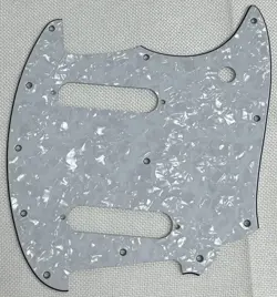 WHITE PEARL 4-PLY FOR FIT FENDER OFFSET SERIES MUSTANG STYLE GUITAR PICKGUARD