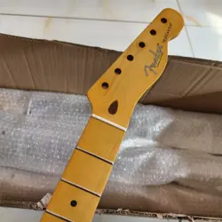 VINTAGE 21 FRETS TELE GUITAR NECK MAPLE FOR DIY FENDER REPLACE YELLOW MATTE