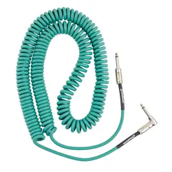 FENDER CONTOUR 30' COILED CABLE - SHERWOOD GREEN