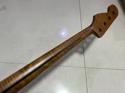 ROASTED FLAME MAPLE JAZZ BASS GUITAR NECK 21 FRET MAPLE FINGERBOARD FENDER STYLE