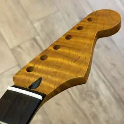 22 FRET TIGER FLAME ROASTED MAPLE ELECTRIC GUITAR NECK ROSEWOOD FOR STRAT FENDER