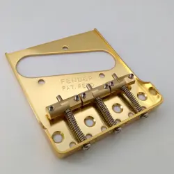 BRIDGE FOR FENDER TELECASTER GUITARS - GOLD FINISH DOUBLE LONG NOTCHED