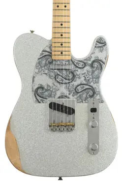 FENDER BRAD PAISLEY ROAD WORN TELECASTER - SILVER SPARKLE