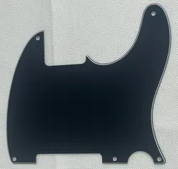 BLACK 3-PLY FOR FENDER TELECASTER VINTAGE 5-HOLE BLANK STYLE GUITAR PICKGUARD