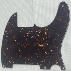 BROWN TORTOISE 4-PLY FOR FENDER TELECASTER VINTAGE 5-HOLE BLANK GUITAR PICKGUARD