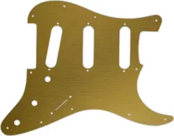 WD CUSTOM PICKGUARD FOR FENDER STRATOCASTER #14 SIMULATED BRUSHED GOLD/BLACK PVC