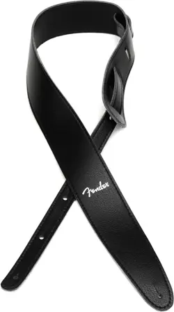 FENDER VEGAN LEATHER GUITAR STRAP - BLACK (5-PACK) BUNDLE