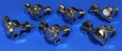 GENUINE FENDER CHROME LOCKING TUNERS 6-INLINE 2-PIN STRAT/TELE NO LOGO MACHINES