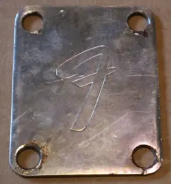 VINTAGE FENDER F LOGO GUITAR NECKPLATE
