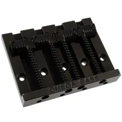 NEW OMEGA GROOVED BASS BRIDGE FOR TOP LOAD FENDER P/JAZZ BASS W/ SCREWS - BLACK