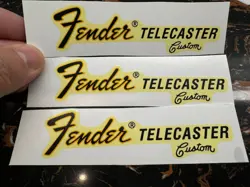 3PCS FENDER TELECASTER CUSTOM GUITAR RETRO WATERSLIDE TRANSFER HEADSTOCK DECALS