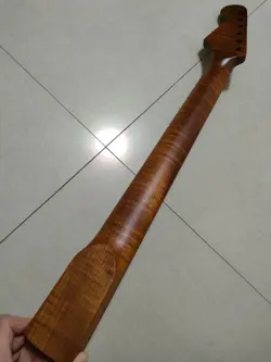 ELECTRIC GUITAR NECK ST 22 FRETS ROASTED FLAME MAPLE FENDER STRAT REPLACEMENT ST