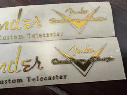2PCS FENDER CUSTOM SHOP TELECASTER GUITAR HEADSTOCK SELF-ADHESIVE METAL STICKERS