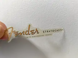 3 DIE CUT RETRO PVC HEADSTOCK STICKER DECALS FOR FENDER STRATOCASTER GUITAR BASS