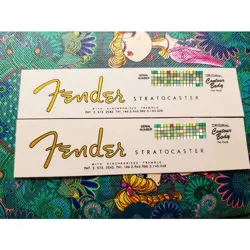 2PCS FENDER STRATOCASTER TELE GUITAR WATERSLIDE TRANSFER HEADSTOCK DECAL STICKER