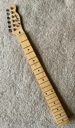 USED SQUIER/FENDER TELECASTER NECK WITH MAPLE FINGERBOARD AND TUNERS