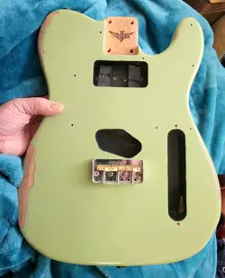 CARPARELLI TELECASTER GUITAR BODY - LIME AVOCADO GREEN - FENDER TELE