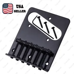TELE SINGLE GUITAR BRIDGE ASSEMBLY 6-SADDLE TOP LOAD FOR FENDER TELECASTER BLACK