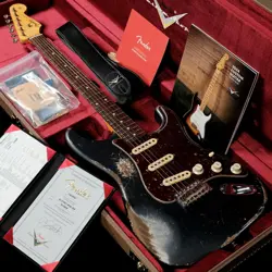 FENDER CUSTOM SHOP MBS 1962 STRATOCASTER HEAVY RELIC AGED CHARCOAL FROST METALLI