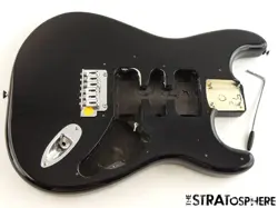 FENDER STANDARD STRATOCASTER STRAT BODY & HARDWARE GUITAR POPLAR BLACK 