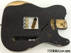 FENDER BRAD PAISLEY ROAD WORN ESQUIRE NITRO BODY & HARDWARE GUITAR BLACK SPARKLE