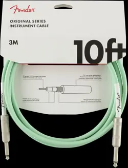 FENDER ORIGINAL SERIES STRAIGHT TO STRAIGHT INSTRUMENT CABLE 10 FT. SURF GREEN