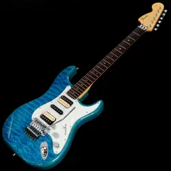 FENDER  MICHIYA HARUHATA STRATOCASTER CARIBBEAN BLUE TRANS S/N JD24021261 GUITAR