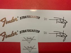 FENDER TOM DELONGE STRATOCASTER WATERSLIDE HEADSTOCK DECAL 2 PER LISTING