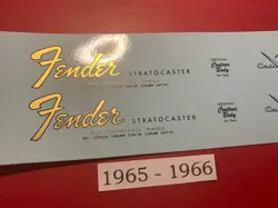 FENDER '65-'66 STRATOCASTER WATERSLIDE HEADSTOCK DECAL 2 PER LISTING