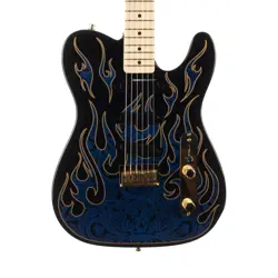 USED FENDER JAMES BURTON TELECASTER BLUE PAISLEY FLAMES 2012