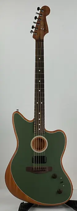 FENDER ACOUSTASONIC PLAYER JAZZ ACOUSTIC ELECTRIC GUITAR, ANTIQUE OLIVE
