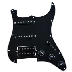 GUITAR LOADED PREWIRED PICKGUARD FOR FENDER STRATOCASTER STRAT PARTS HSS BLACK
