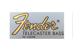 FENDER TELECASTER BASS GOLD METALLIC WATERSLIDE HEADSTOCK DECAL 2 PER LISTING