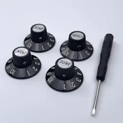 GUITAR WITCH HAT BLAKELITE 2 TONE AND 2 VOLUME KNOBS FOR FENDER '72 TELE CUSTOM