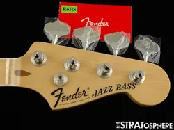 USA FENDER GEDDY LEE JAZZ BASS NECK J MAPLE BLACK BLOCK INLAYS