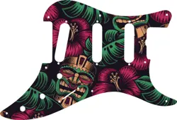 WD CUSTOM PICKGUARD FOR FENDER 1983 BULLET DELUXE S-3 #GAL01 ALOHA TIKI GRAPHIC