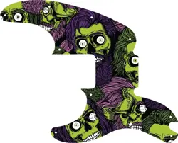 WD CUSTOM PICKGUARD FOR LEFT HAND FENDER TELECASTER BASS #GHA02 ZOMBEARD GRAPHIC