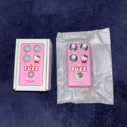 FENDER HELLO KITTY FUZZ PINK GUITAR EFFECT PEDAL TESTED FENDER X HELLO KITTY 
