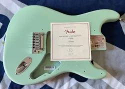 USA FENDER JEFF BECK STRAT BODY + HARDWARE, PARTS - SURF GREEN