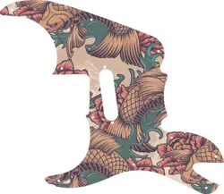 WD CUSTOM PICKGUARD FOR LEFT HAND FENDER PAWN SHOP '51 #GT01 KOI TATTOO GRAPHIC