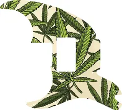 WD CUSTOM PICKGUARD FOR LEFT HAND FENDER PAWN SHOP '72 #GC02 CANNABIS LEAF GR...