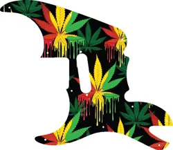WD CUSTOM PICKGUARD FOR LEFT HAND FENDER PAWN SHOP '51 #GC01 RASTA CANNABIS D...